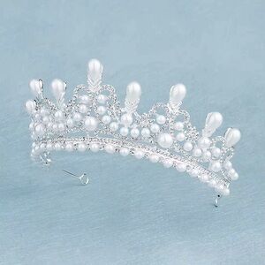 Pearl Tiaras and Crowns for Women Silver Color Crystal Bridal Hair accessories